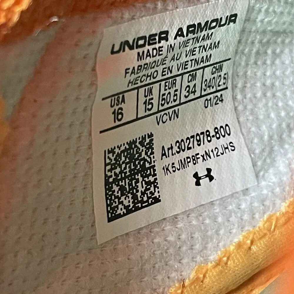 Under Armour Blur 2 MC Suede Orange Football Cleats Men's Size 16 NEW